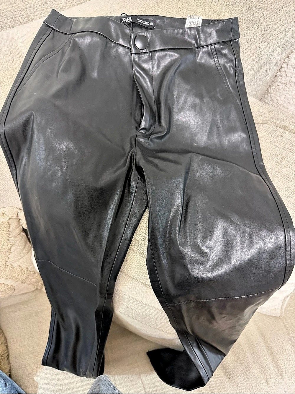 Zara Black Faux Leather Leggings